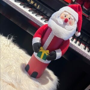 Festive Vintage Santa Claus Wine holder for a gift and / or decoration